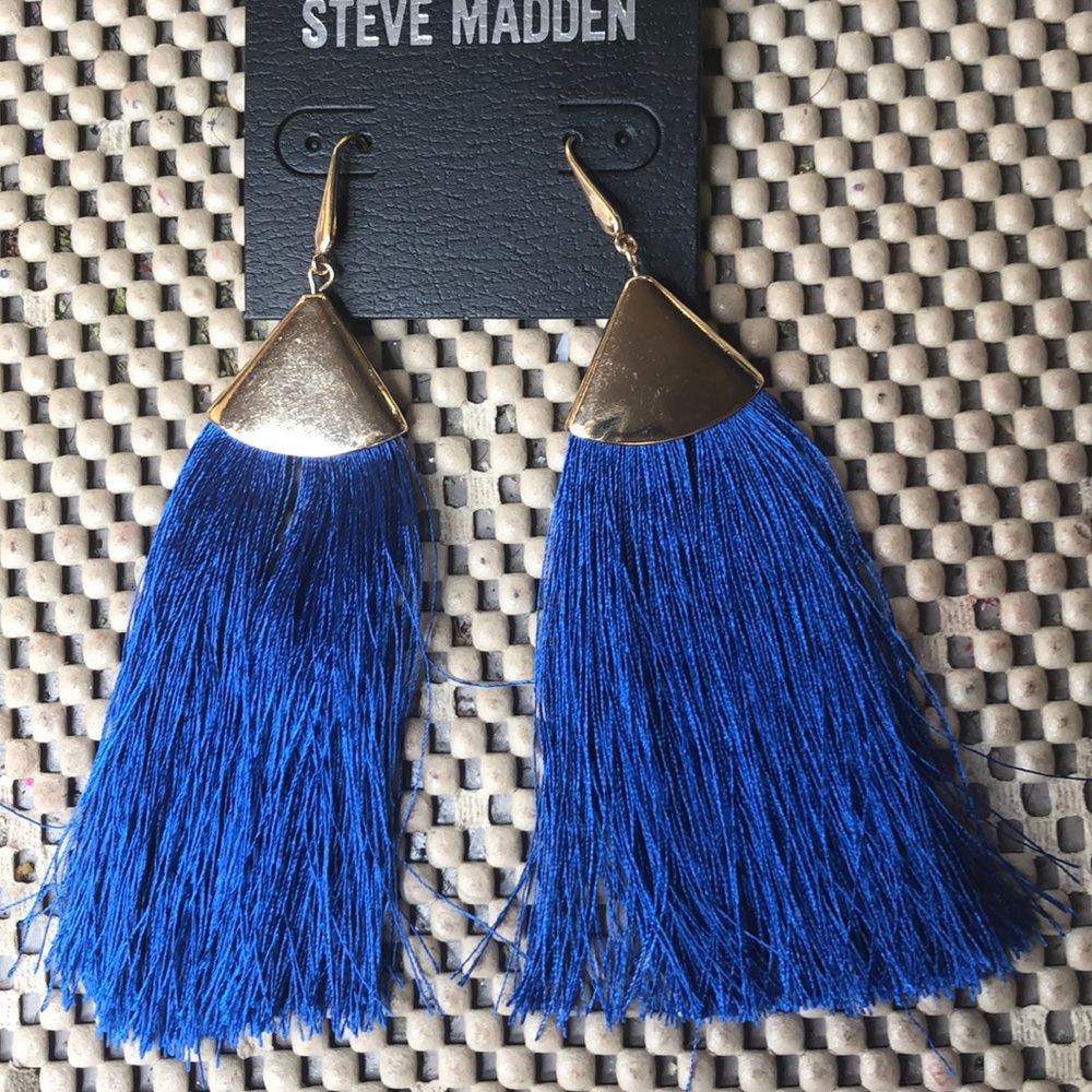Blue Fringe Earrings